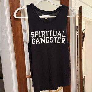 Spiritual Gangster Black Tank Top size Small